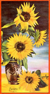 CP Illustrateur Fleurs Tournesols Carte Vierge TBE - Fleurs