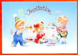 Carte Invitation Enfants Musique + Enveloppe - Otros & Sin Clasificación