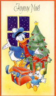 Carte Joyeux Noel Donald Sapin Walt Disney Carte Vierge PailletéeTBE - Sonstige & Ohne Zuordnung