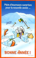 Carte Bonne Année Disney DINGO Humour Ski Carte Vierge TBE - Autres & Non Classés