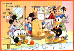 Carte Systeme Dépliant Walt Disney MICKEY DONALD DINGO  DAISY  CLARABELLE 18 X 26 Cm - Other & Unclassified