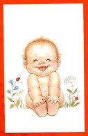 Carte Avis De Naissance Faire Part Bébé Sourire 2 Dents Fleurs Carte Vierge TBE - Geburt