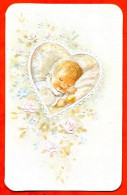 Carte Avis De Naissance Faire Part  Bébé Coeur Fleurs Carte Vierge TBE - Naissance