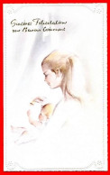 Carte Naissance Sincères Félicitations Pour L'heureux Evènement  Bébé Et Maman Carte Vierge TBE - Naissance