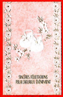 Sinceres Félicitations Pour Heureux Evenement Naissance Chaussons Fleurs Fille Rose Carte Vierge TBE - Birth