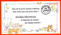 Carte Naissance Sincères Félicitations Pour L'heureux Evènement  Bébé An 2000 Carte Vierge TBE - Birth