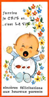 Carte Naissance Sincères Félicitations Aux Heureux Parents Bébé Coccinelles Fleurs Je Crie Et C Est La Vie - Geburt