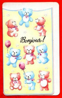 Carte Avis De Naissance Faire Part Bébé Nounours Ballons Carte Vierge TBE - Geburt