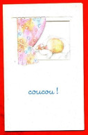 Carte Avis De Naissance Faire Part Bébé Au Lit Fenetre  Coucou ! Carte Vierge TBE - Birth