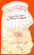 Carte Naissance Sincères Félicitations Pour L Heureux Evènement Bébé Chapeau Fille Carte Vierge TBE - Birth