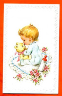 Carte Avis De Naissance Faire Part Bébé Peluche Biberon Coeur Carte Vierge TBE - Geboorte