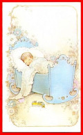 Carte Naissance Enfant Bébé Lit Fleurs Garçon Carte Vierge TBE - Geboorte