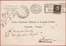 ITALIA - Storia Postale Regno - 1936 - 30c Imperiale (isolato) - Cartolina - Unione Nazionale Ufficiali In Congedo D'Ita - Marcophilia