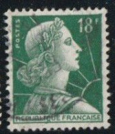 France 1955 Yv. N°1011A - 18f Vert Foncé - Oblitéré - 1955-1961 Marianne Of Muller