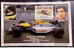 D1268. Cars - A Senna - Bolivia - MNH - 7,85 - Automobilismo