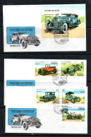 CAMBODIA -  1994  - VINTAGE CARS SET OF 5 +SOUVENIR SHEET ON 3  ILLUSTRATED FDC - Cambodia