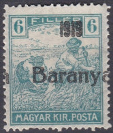 Hongrie Baranya 1919 Mi  Moissonneurs    (G6) - Baranya