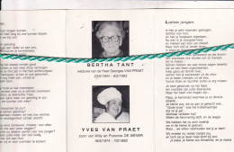 Bertha Tant-Van Praet (1904) En Yves Van Praet-De Wever (1974), 1993. Foto - Obituary Notices