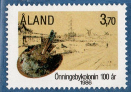 Aland 1986 Painter's Palette, Art Colony Onningeby 1 Value MNH - Other & Unclassified