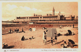 CPA CHERBOURG - MANCHE - LA PLAGE ET LA GARE MARITIME - Cherbourg