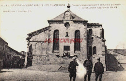 CPA HANS - MARNE - PLAQUE COMMEMORATIVE DU CORPS D'ARMEE - Autres & Non Classés