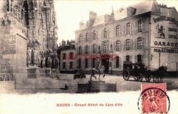 CPA REIMS - MARNE - GRAND HOTEL DU LION D'OR - ATTELAGE - Reims