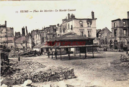 CPA REIMS - MARNE - RUINES GUERRE 1914-18 - LE MARCHE COUVERT - Reims