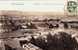 CPA EPERNAY - MARNE - LA GARE ET LES ATELIERS - Epernay