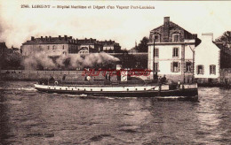 CPA LORIENT - MORBIHAN - DEPART D'UN VAPEUR ET HOPITAL MARITIME - Lorient