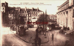 CPA LORIENT - MORBIHAN - PLACE ET STATUE BISSON - TRAMWAY - Lorient