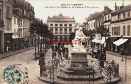 CPA LORIENT - MORBIHAN - LA BOVE - LE THEATRE ET STATUE DE VICTOR MASSE - Lorient