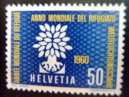 L 59 SUIZA HELVETIA 1960 / AÑO DEL REFUGIADO - WORLD REFUGEE YEAR / YVERT 641 (*) - Réfugiés