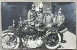 Photo Ancienne Moto René Gillet Pompier - Professions