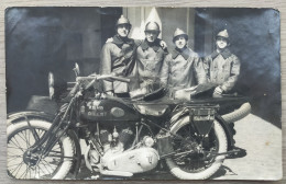 Photo Ancienne Moto René Gillet Pompier - Métiers