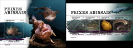 Guinea Bissau 2023, Animals, Deep Sea Fish, 4val In BF +BF - Guinée-Bissau