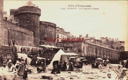 CPA SAINT MALO - ILLE ET VILAINE - LA PLAGE ET LE CHATEAU - Saint Malo