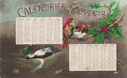 P7- ILLUSTRATEUR BOULANGER - CALENDRIER   Souvenir Année 1917 - Carte Postale - Oiseaux , Houx - Other & Unclassified