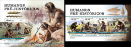 Guinea Bissau 2023, Prehistoric Men, 4val In BF +BF - Guinée-Bissau