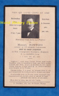 Faire Part De Décés Du Poilu Henri RISTON , 37e Régiment D' Infanterie Soldat Tué à BIXCHOOTE Bikschote Langemark WW1 - 1914-18