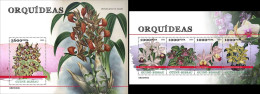 Guinea Bissau 2023, Orchids, 4val In BF +BF - Orchideen