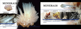 Guinea Bissau 2023, Minerals, 4val In BF +BF - Minéraux