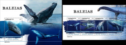 Guinea Bissau 2023, Animals, Whales, 4val In BF +BF - Walvissen