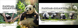 Guinea Bissau 2023, Animals, Pandas, 4val In BF +BF - Beren
