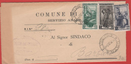 ITALIA - Storia Postale Repubblica - 1952 - 10 + 2 + 1 Italia Al Lavoro - Stampe In Piego Tra Sindaci - Comune Di Ostra - 1946-60: Marcophilia