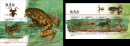 Guinea Bissau 2023, Animals, Frogs, 4val In BF +BF - Grenouilles