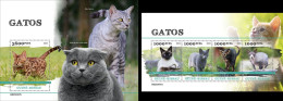 Guinea Bissau 2023, Animals, Cats, 4val In BF +BF - Gatti