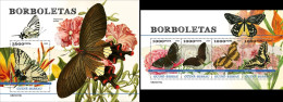 Guinea Bissau 2023, Animals, Butterflies, 4val In BF +BF - Schmetterlinge