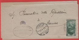 ITALIA - Storia Postale Repubblica - 1953 - 5 Italia Al Lavoro (isolato) - Stampe - Associazione Nazionale Combattenti E - 1946-60: Marcophilia