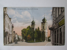 Rare! Romania-Pitești:Rue Serban Voda Et Eglise St.Nicolae C.pos.1931/Serban Voda Street & St.Nicolae Church 1931 Post. - Roumanie