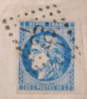 X1292 - FRANCE - CERES EMISSION DE BORDEAUX N°46B BORD DE FEUILLE DROIT - GC -53- : ALBERTVILLE (Savoie) - 1870 Bordeaux Printing